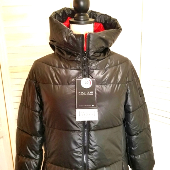 Noize Katy Long Parka, Black Woman’s Size XS. NWT. Vegan Cruelty Free - Picture 11 of 15